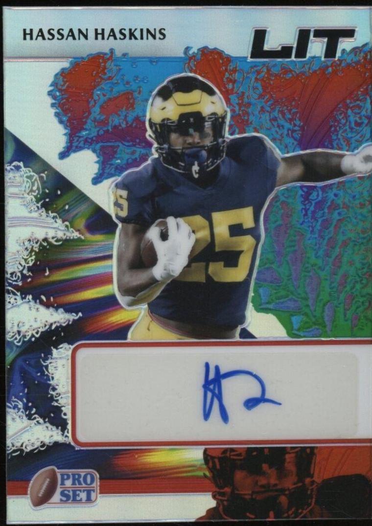Hassan Haskins #L-HH1 Football Cards 2022 Pro Set Metal Lit Autographs