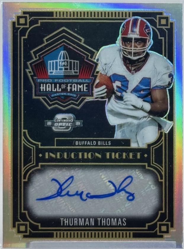 Thurman Thomas #27 Football Cards 2023 Panini Contenders Optic Induction Ticket Autograph