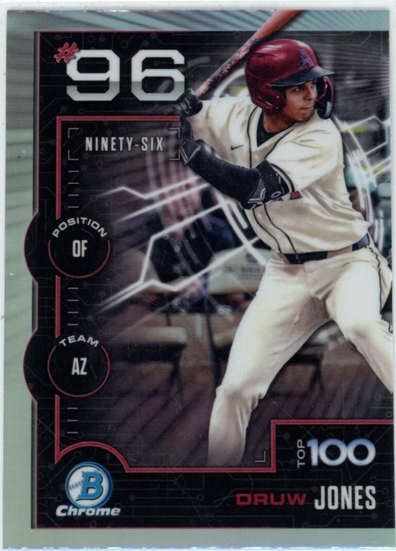 Druw Jones #BTP-96 Baseball Cards 2025 Bowman Scouts Top 100