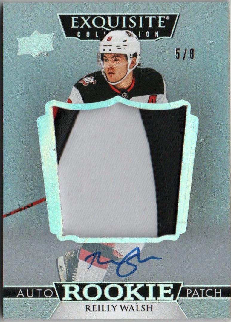 Reilly Walsh #EC-RW Hockey Cards 2022 Upper Deck The Cup Exquisite Rookie Auto Patch