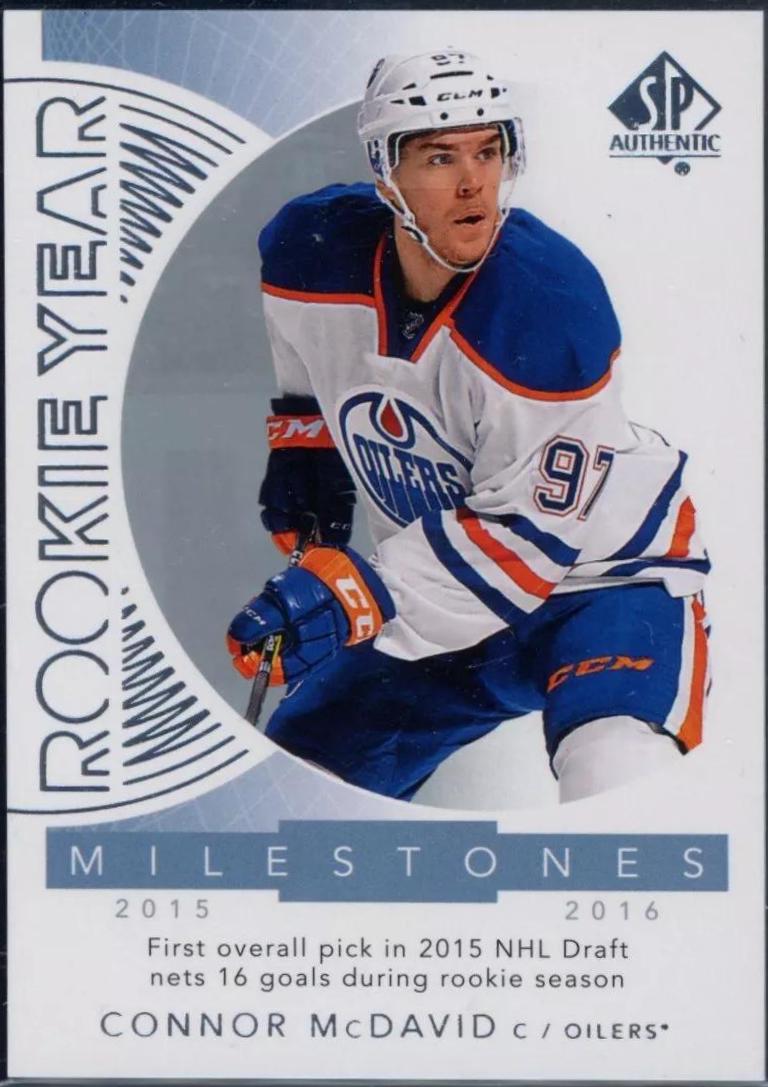 Connor McDavid #RYM-CM Hockey Cards 2017 SP Authentic Rookie Year Milestones