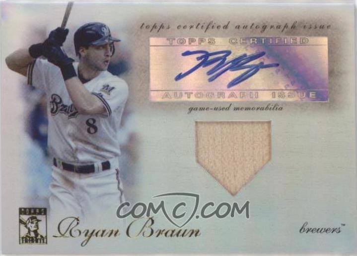 Ryan Braun #TAR-RB3 Baseball Cards 2009 Topps Tribute Autograph