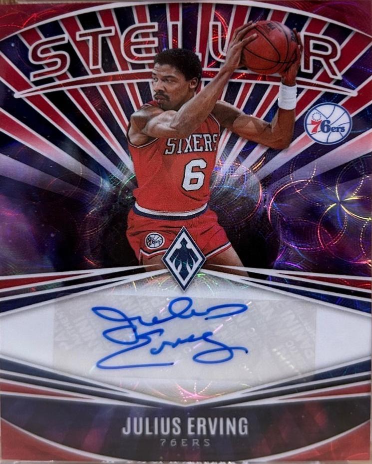 Julius Erving #25 Basketball Cards 2023 Panini Phoenix Stellar Signature