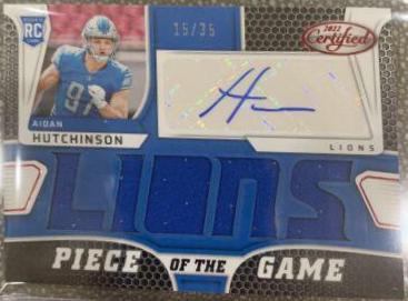 Aidan Hutchinson #PGS-AH Football Cards 2022 Panini Certified Piece of the Game Signatures