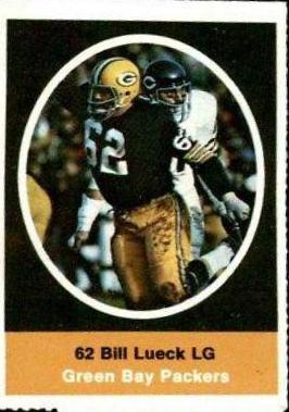 Bill Lueck Football Cards 1972 Sunoco Stamps
