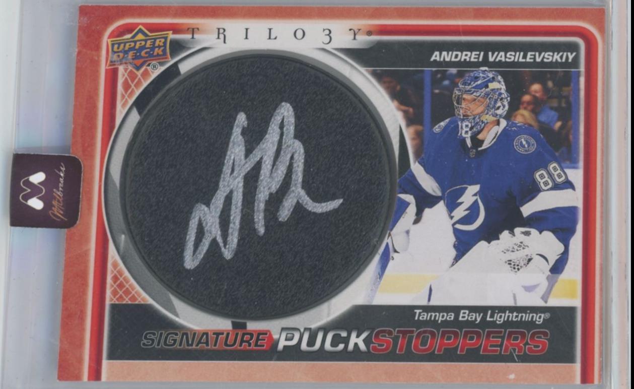 Andrei Vasilevskiy #SPU-AV Hockey Cards 2022 Upper Deck Trilogy Signature Puckstoppers