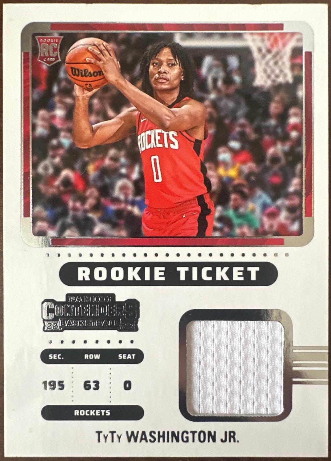 TyTy Washington #RTS-TTW 2022 Panini Contenders Rookie Ticket Swatch Basketball
