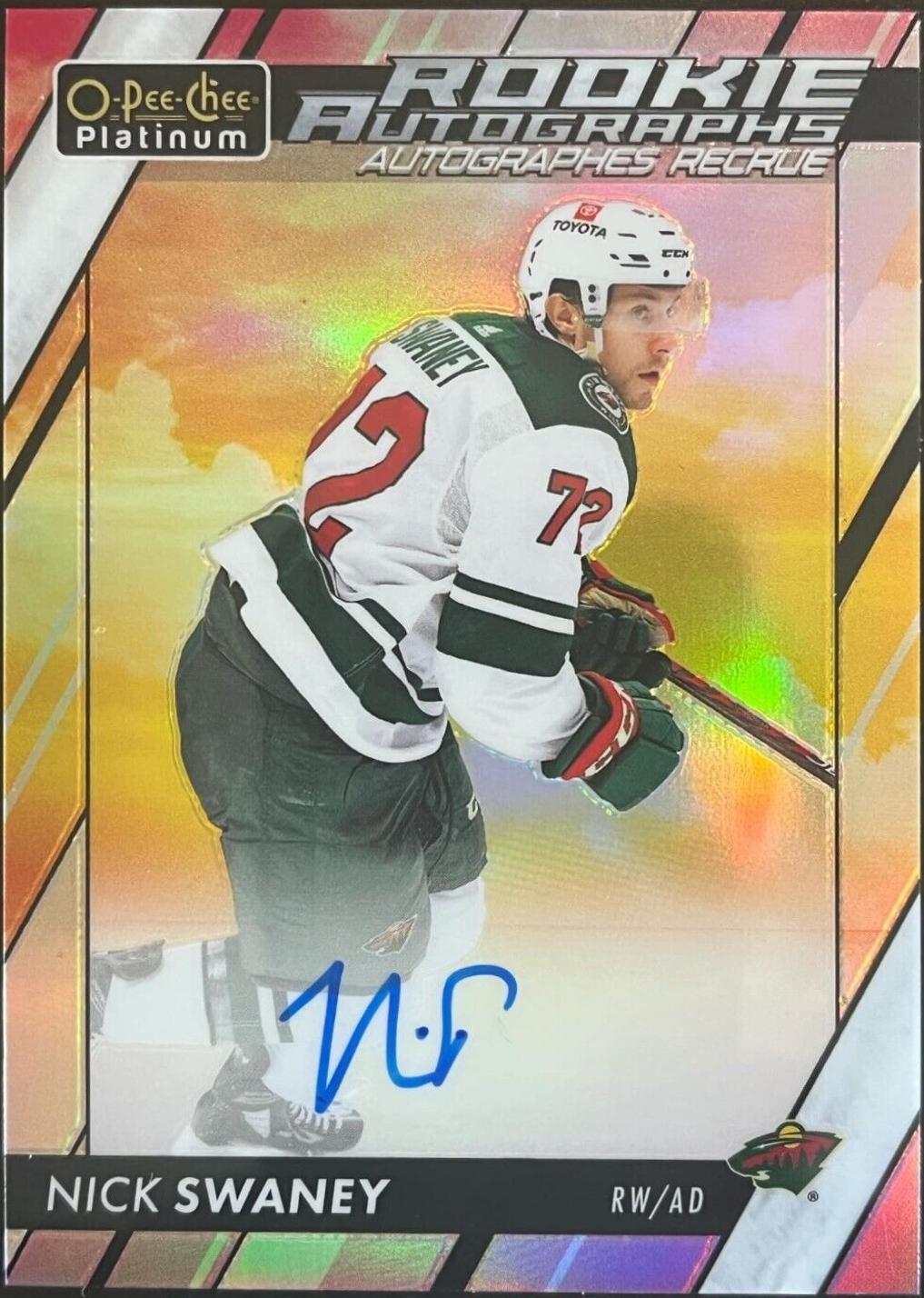 Nick Swaney #R-NS 2023 O Pee Chee Platinum Rookie Autograph Hockey