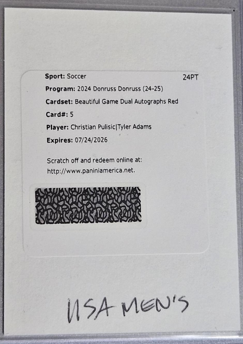 Christian Pulisic / Tyler Adams [Red] #BD-USA