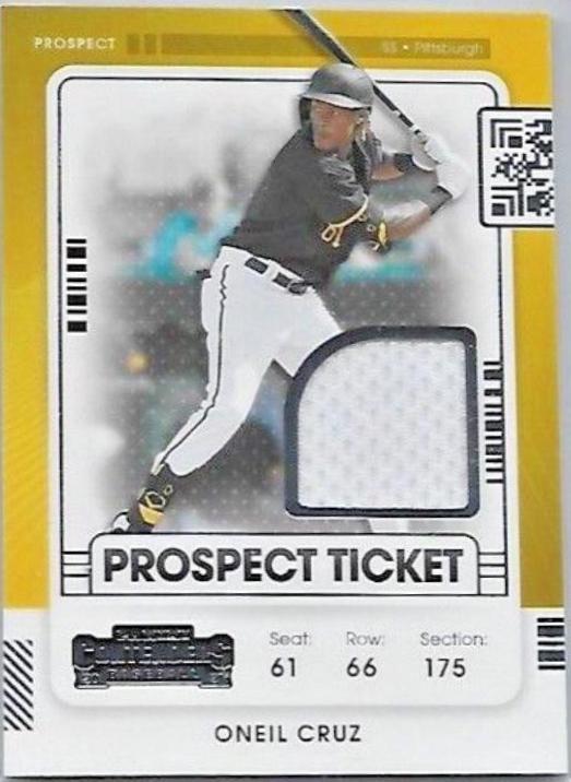 Oneil Cruz #PTJ-OC Baseball Cards 2021 Panini Contenders Prospect Ticket