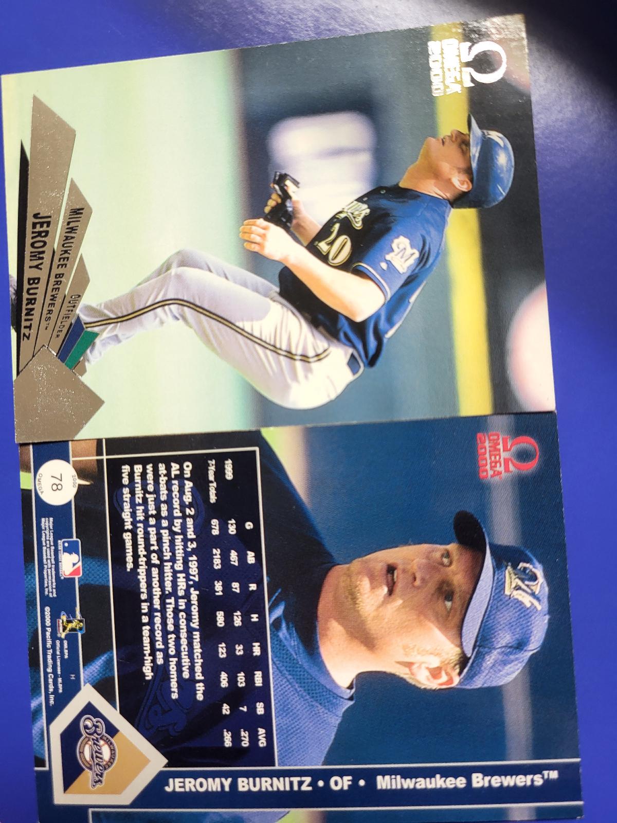 Jeromy Burnitz #78 Baseball Cards 2000 Pacific Omega