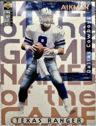 Troy Aikman #6 Football Cards 1997 Collector's Choice Name the Game Jumbo