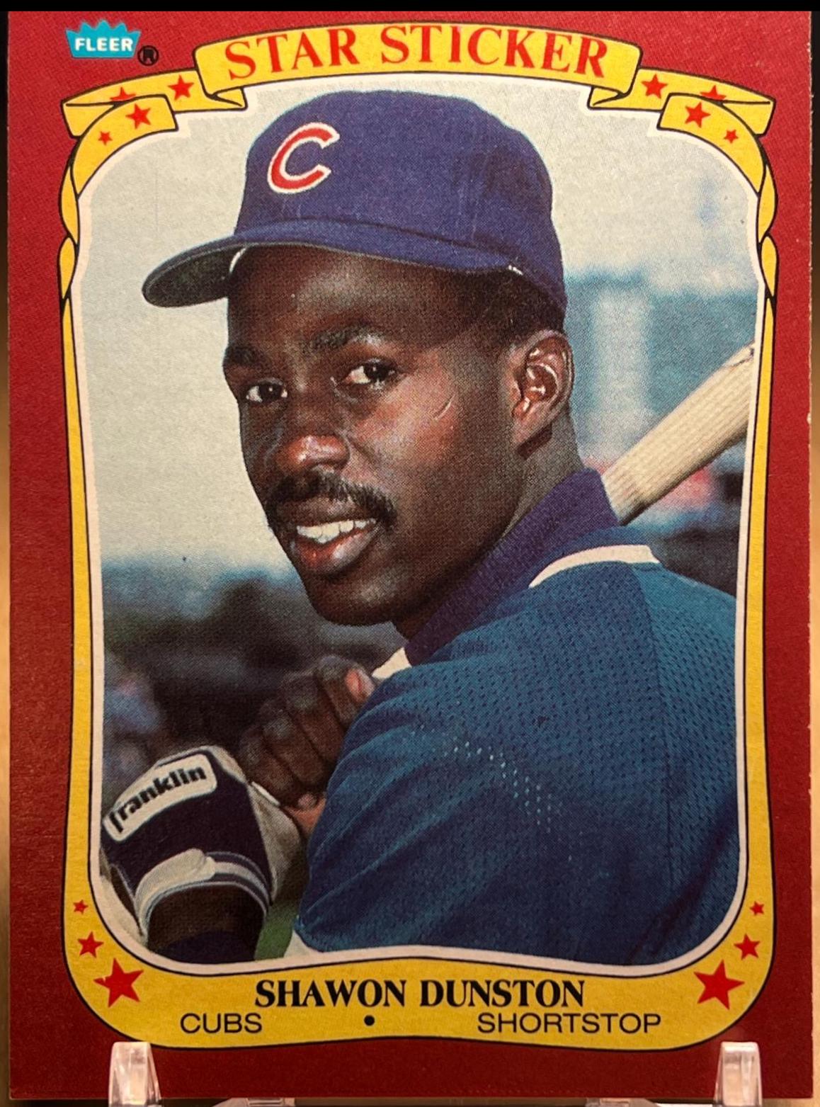 Shawon Dunston #34 Baseball Cards 1986 Fleer Star Stickers