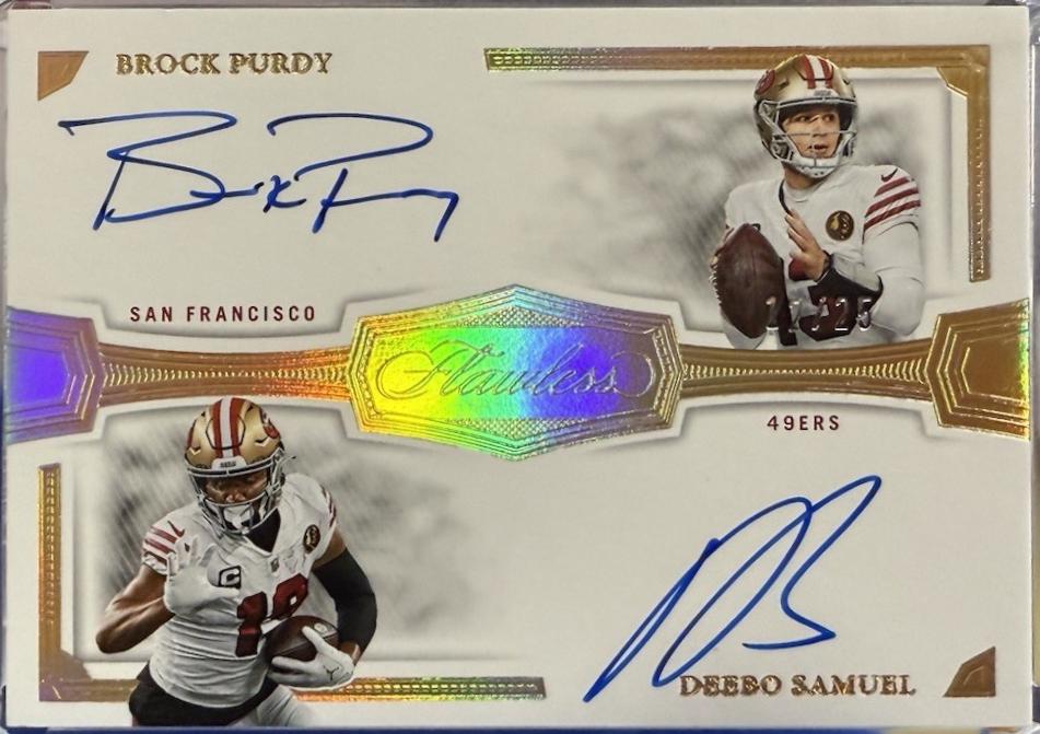 Brock Purdy / Deebo Samuel #6 Football Cards 2023 Panini Flawless Dual Autographs