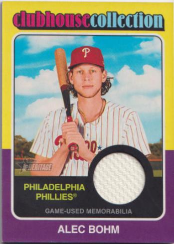Alec Bohm #CCR-AB Baseball Cards 2024 Topps Heritage Clubhouse Collection Relic