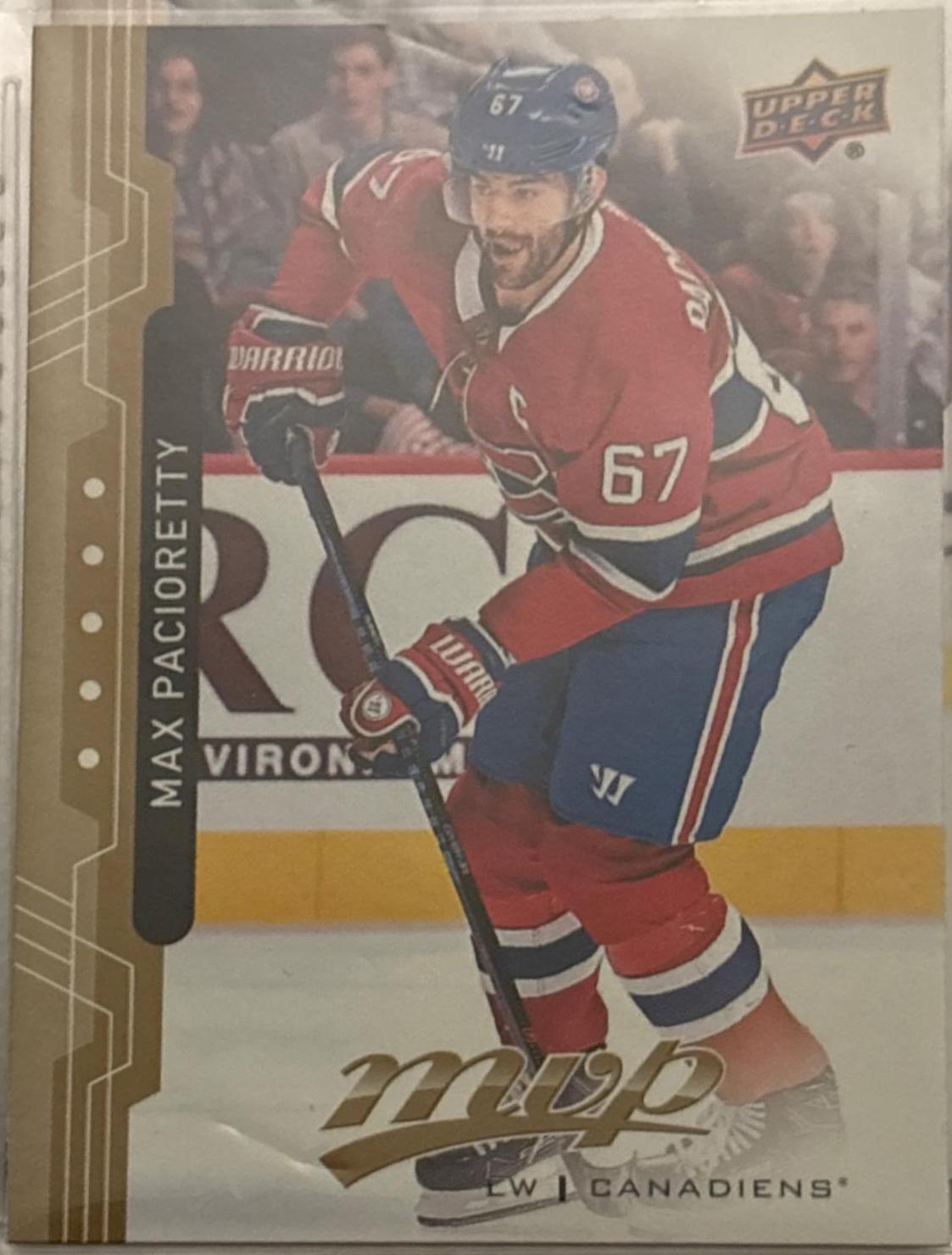 Max Pacioretty #19 Hockey Cards 2018 Upper Deck MVP