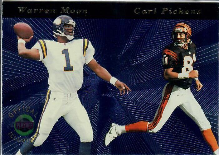 Warren Moon/Carl Pickens #4 Football Cards 1996 Playoff Illusions Optical
