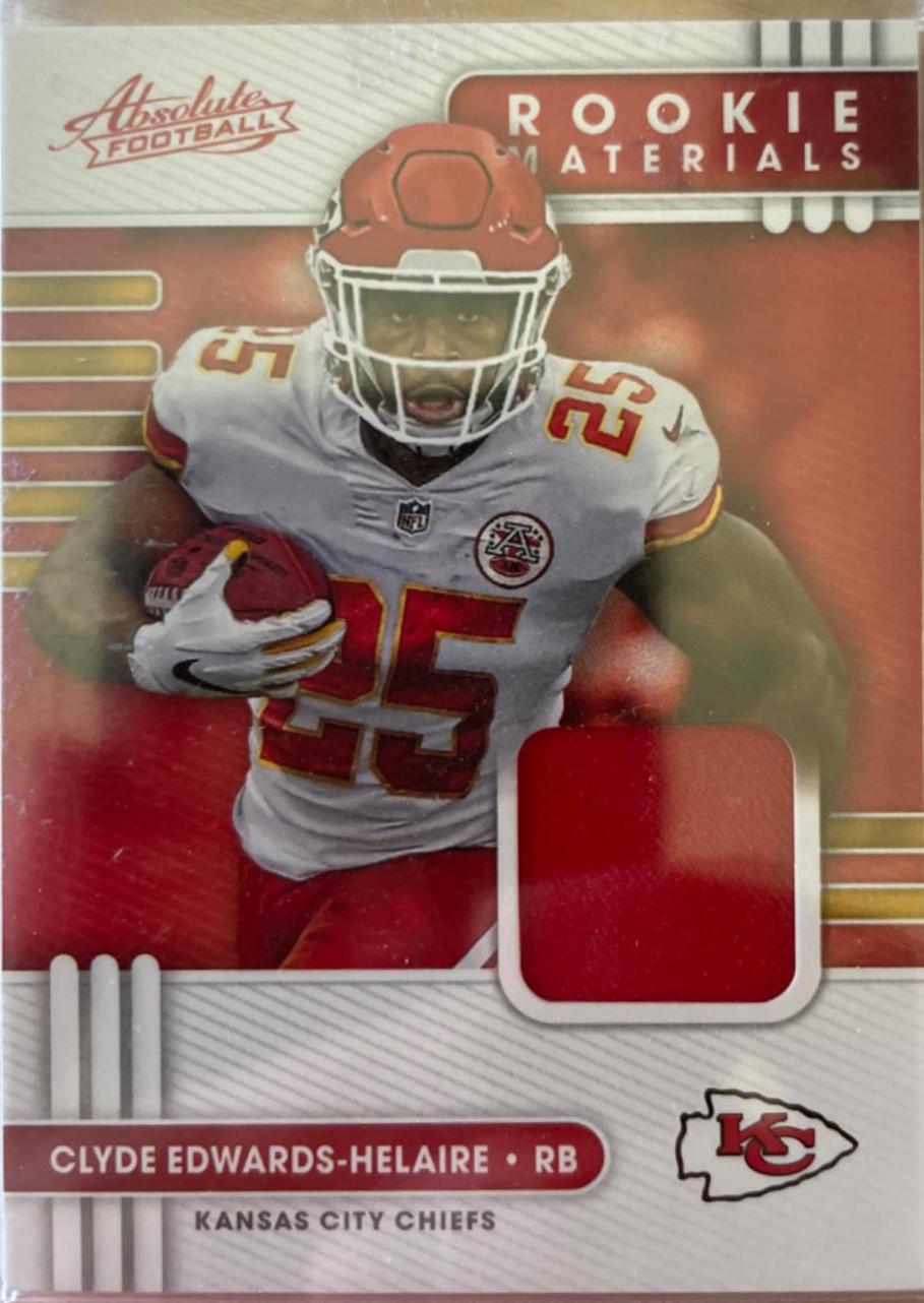 Clyde Edwards-Helaire #21 Football Cards 2020 Panini Absolute Rookie Materials