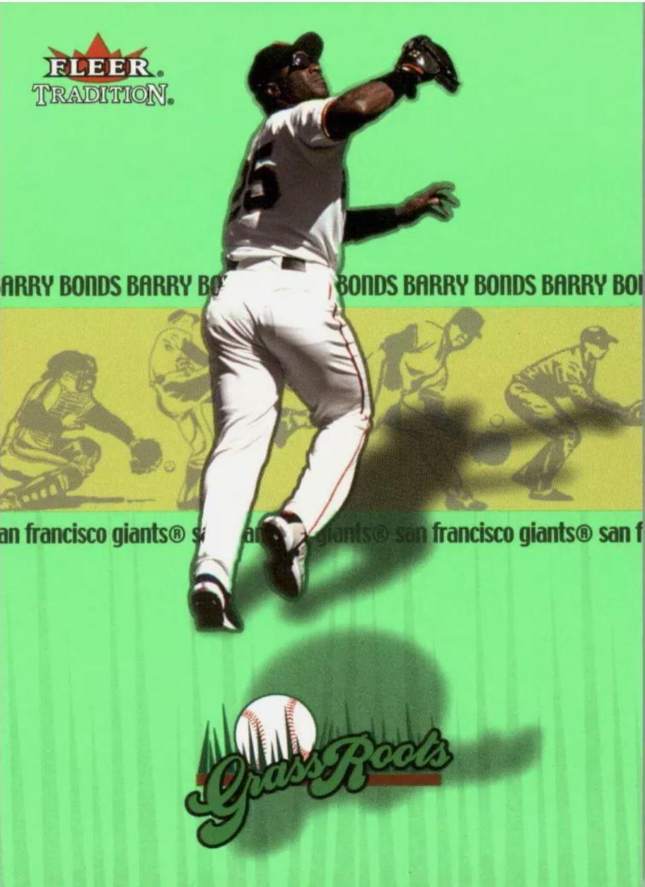 Barry Bonds #1 Baseball Cards 2002 Fleer Tradition Grass Roots
