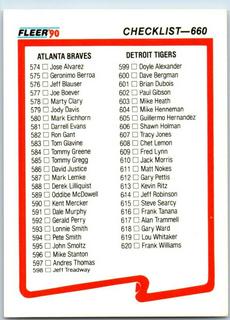 Atlanta Braves, Detroit Tigers, Special Cards Checklist