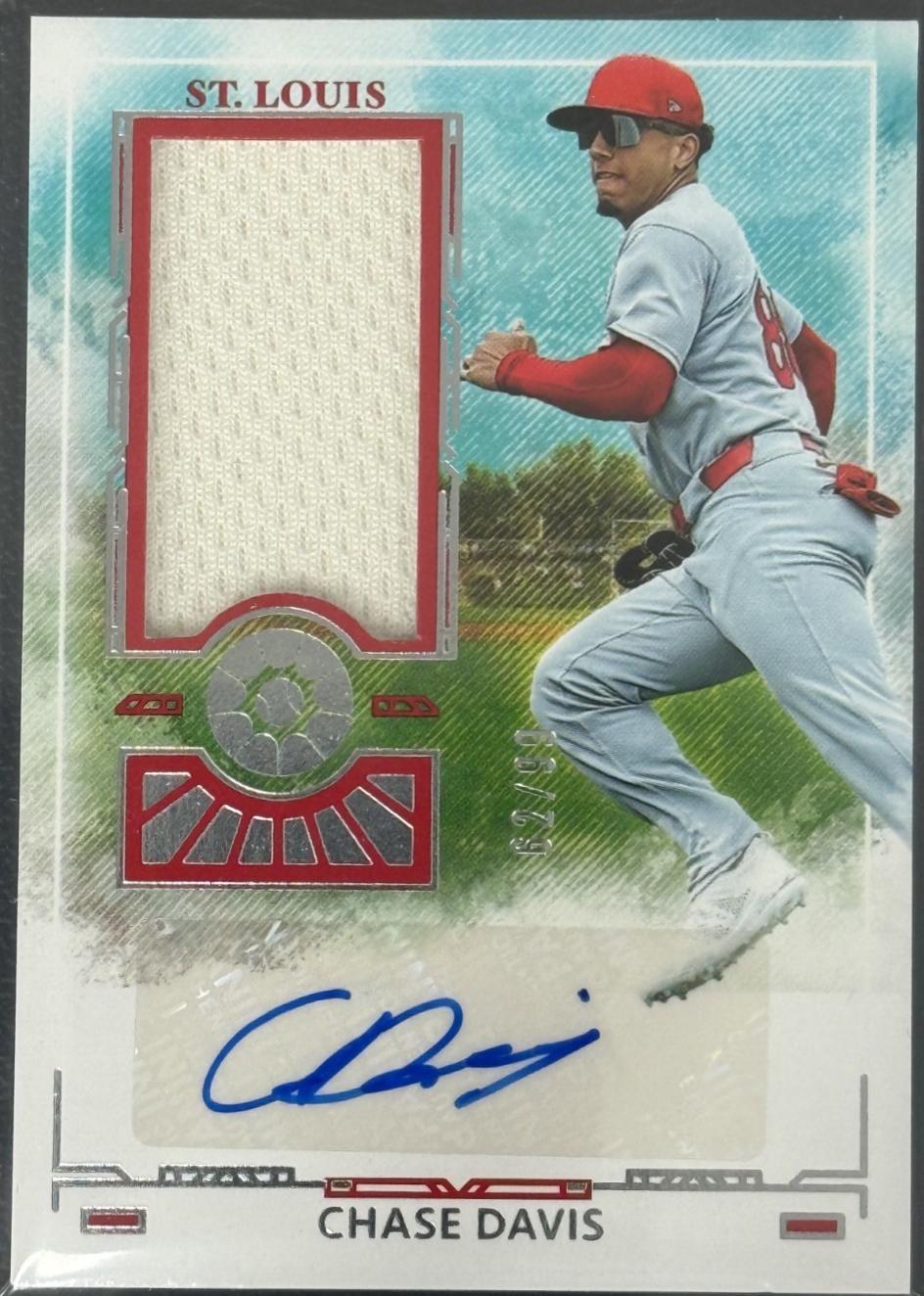 Chase Davis #32 2025 Panini Boys of Summer Baseball Prospect Material Signatures