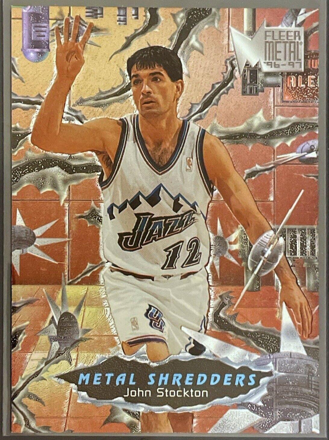 John Stockton #246 Basketball Cards 1996 Fleer Metal