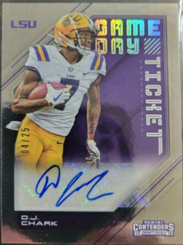 DJ Chark #23 Football Cards 2018 Panini Contenders Draft Picks Game Day Ticket Signatures