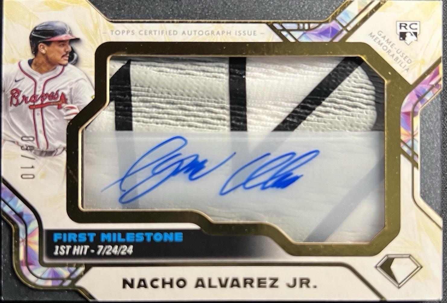 Nacho Alvarez Jr. #FMCA-NAJ 2025 Topps Diamond Icons Autographed First Milestone Cleat Relic Baseball
