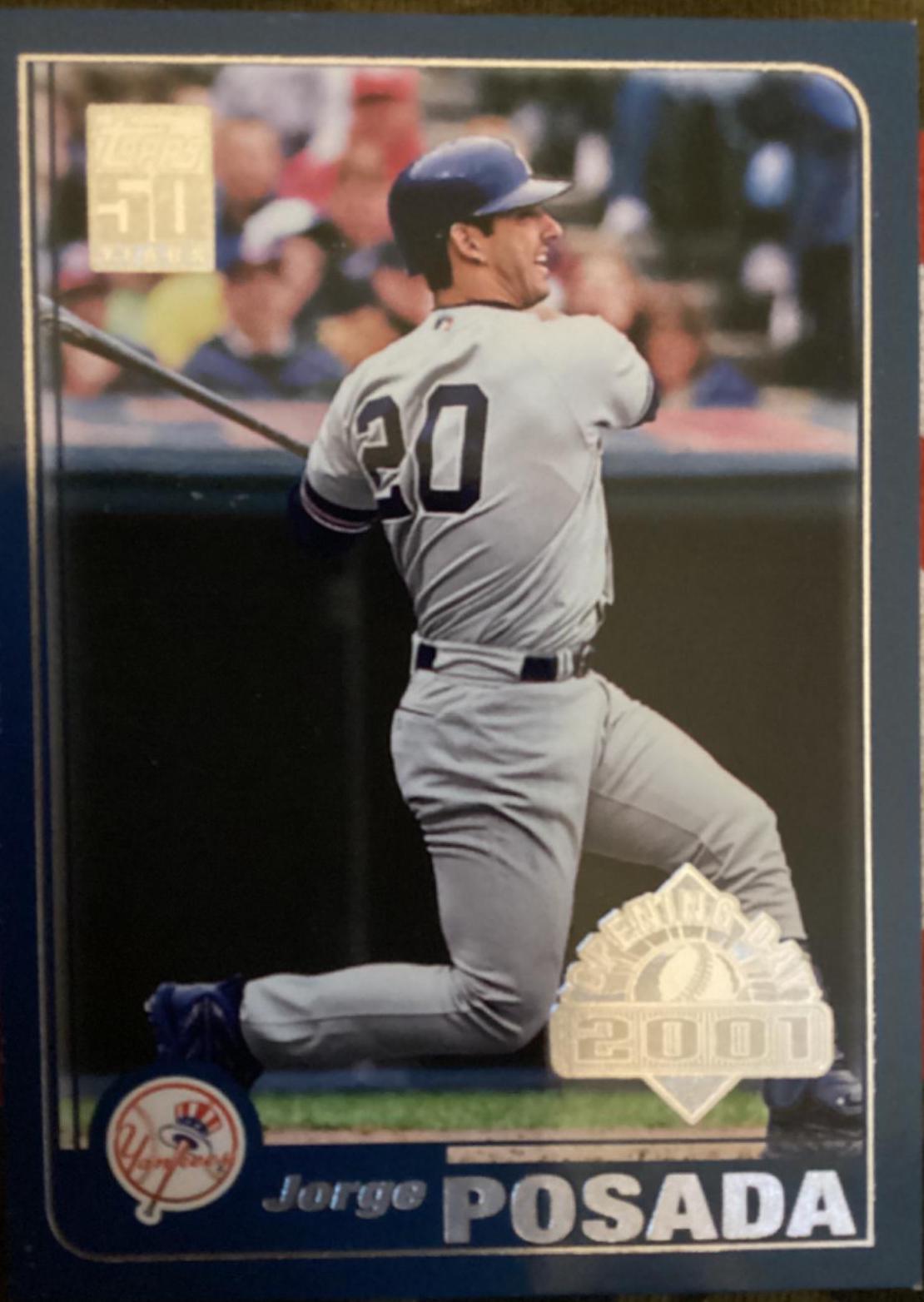 Jorge Posada #42 Baseball Cards 2001 Topps Opening Day
