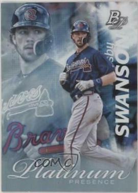 Dansby Swanson #PP-DS Baseball Cards 2017 Bowman Platinum Presence