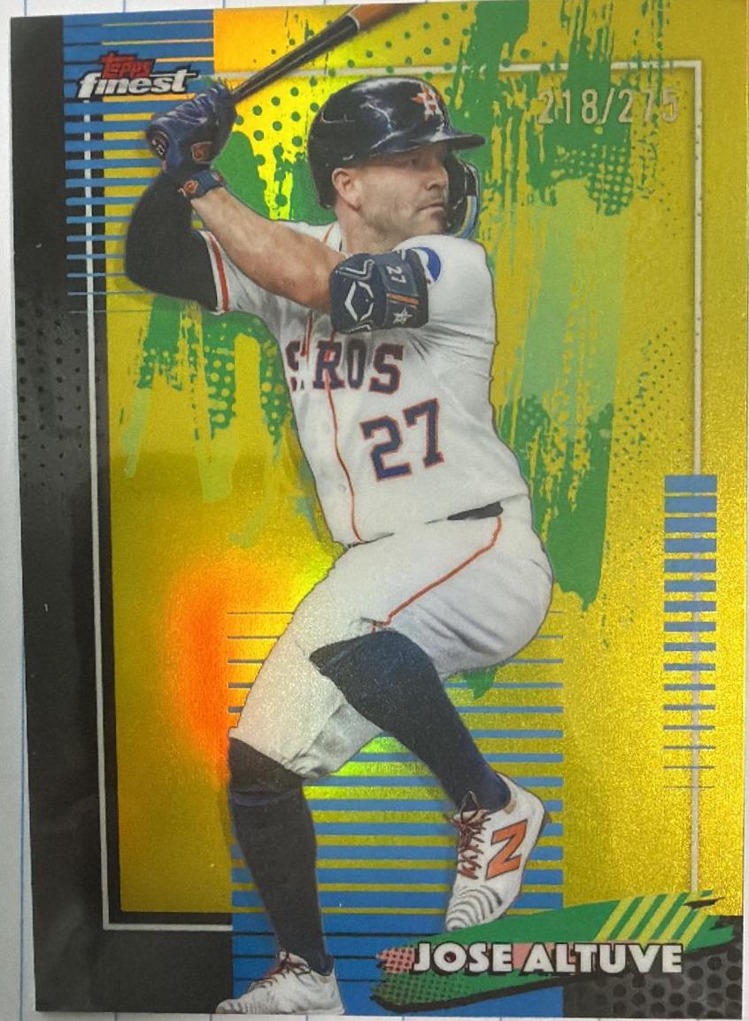 2026 Topps Finest Jose Altuve [Yellow Refractor] #8 card