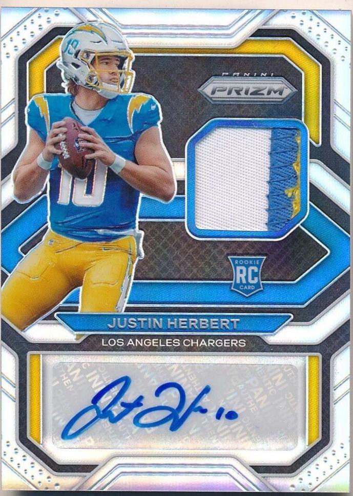 Justin Herbert #39 Football Cards 2020 Panini Prizm Rookie Patch Autographs
