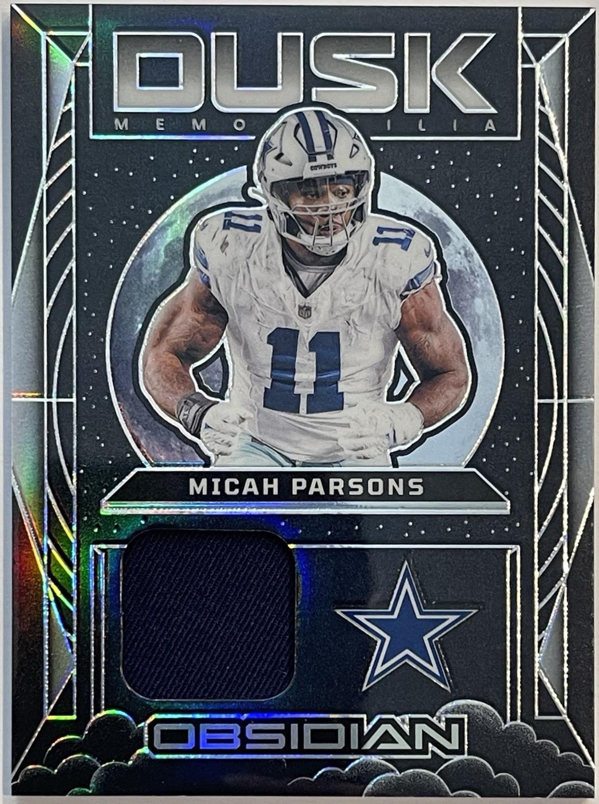 Micah Parsons #SDM-MPS Football Cards 2024 Panini Obsidian Dusk Memorabilia