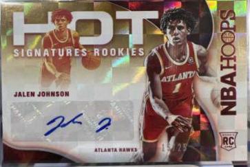 Jalen Johnson [Red] #HSR-JJ Basketball Cards 2021 Panini Hoops Hot Signatures Rookies