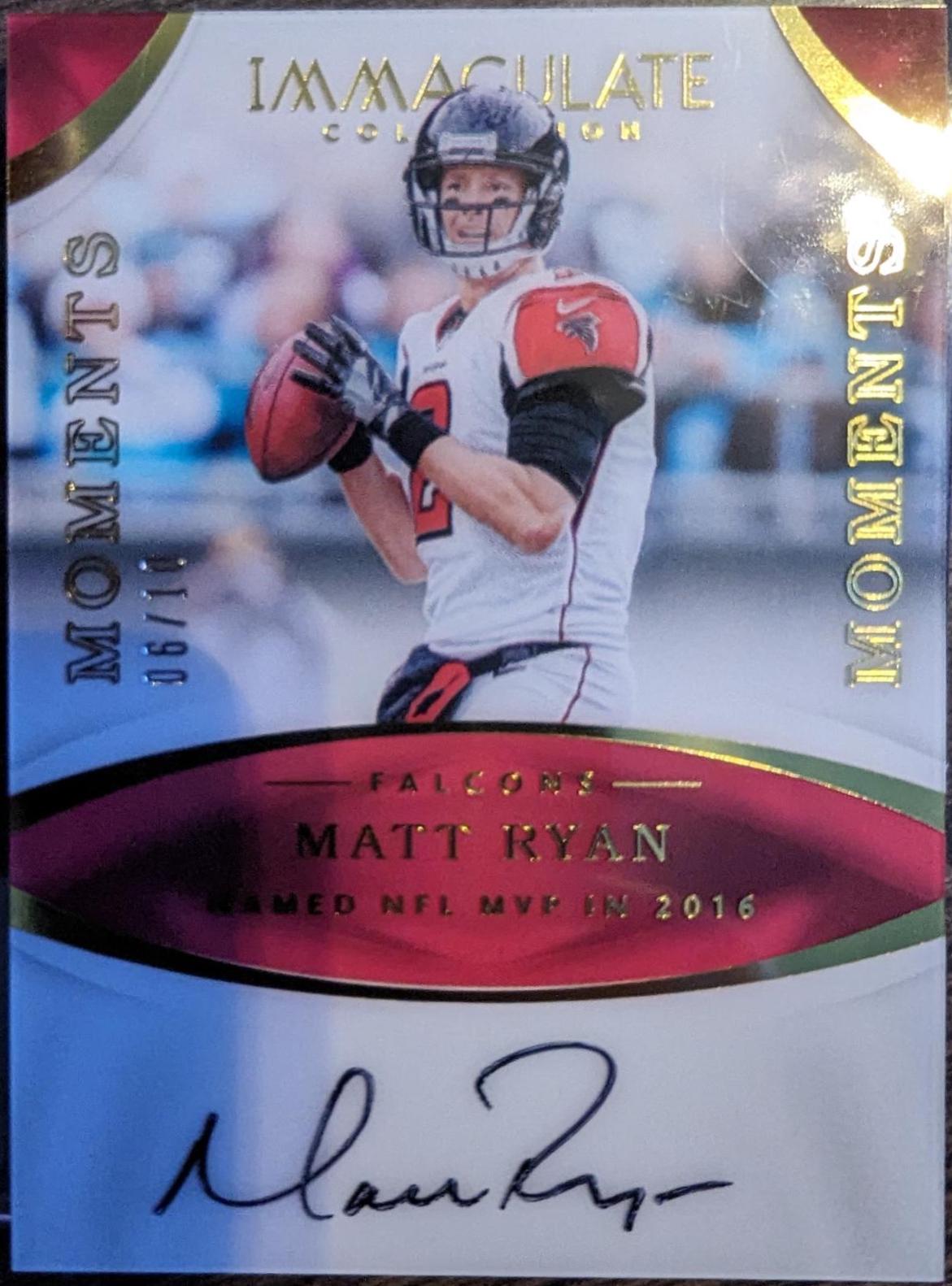 Matt Ryan #MR-3 Football Cards 2017 Panini Immaculate Collection Moments Autographs