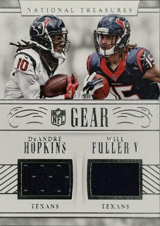 DeAndre Hopkins, Will Fuller V #19 Football Cards 2016 Panini National Treasures NFL Gear Combos