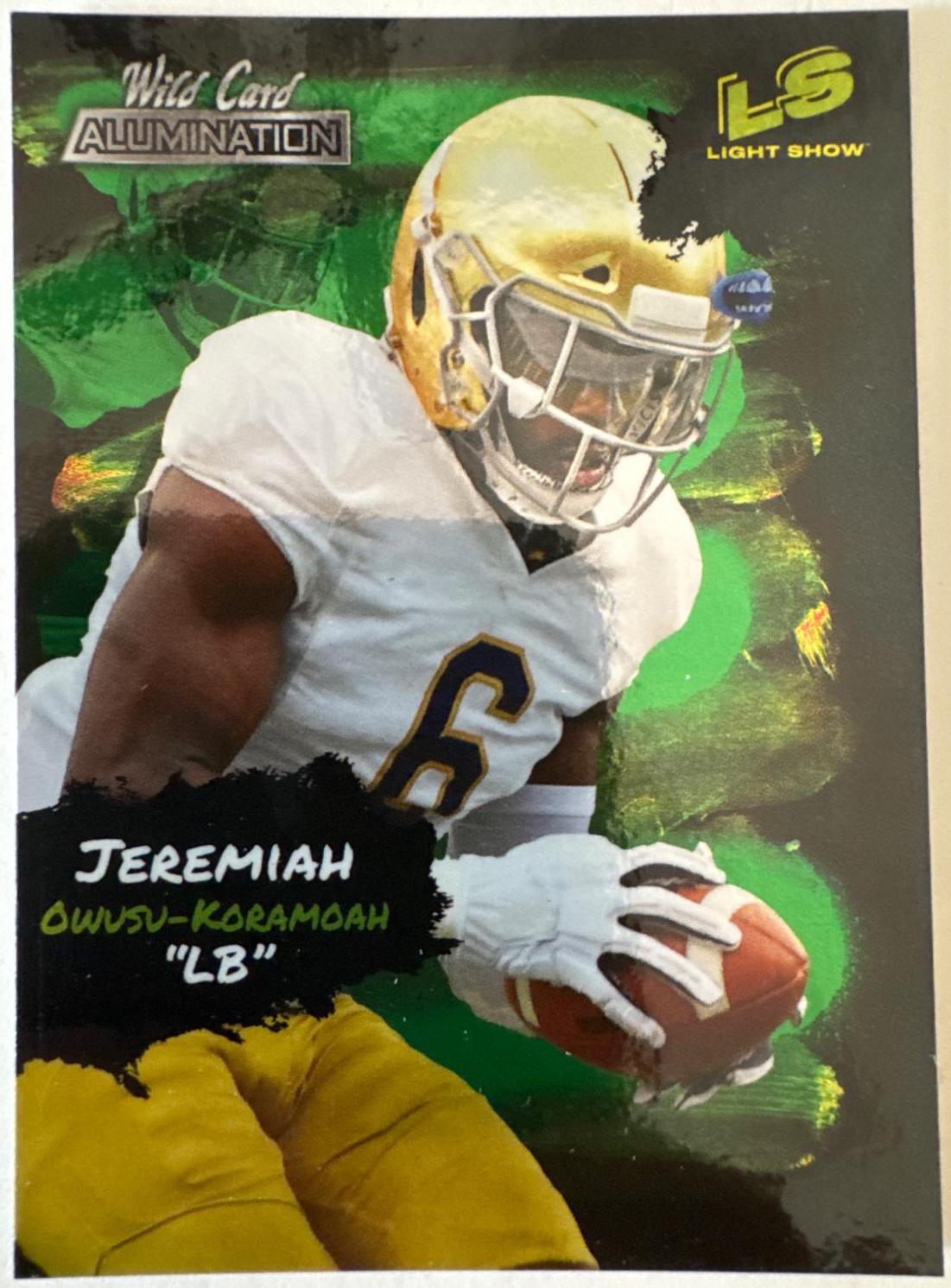 Jeremiah Owusu-Koramoah #LS 37 Football Cards 2021 Wild Card Alumination Light Show