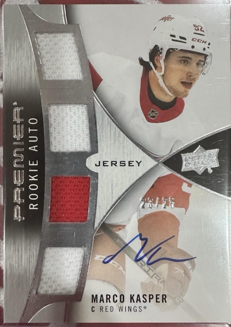 Marco Kasper #PRA-KS Hockey Cards 2023 Upper Deck Premier Rookie Auto Jersey
