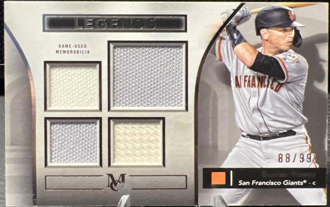 Buster Posey #SPPQR-BP Baseball Cards 2024 Topps Museum Collection Single-Player Primary Pieces Quad Relics Legend