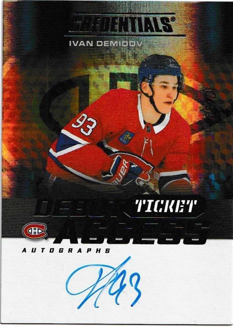 Ivan Demidov #DTA-ID 2025-26 Upper Deck Credentials Hockey Debut Ticket Access Autographs
