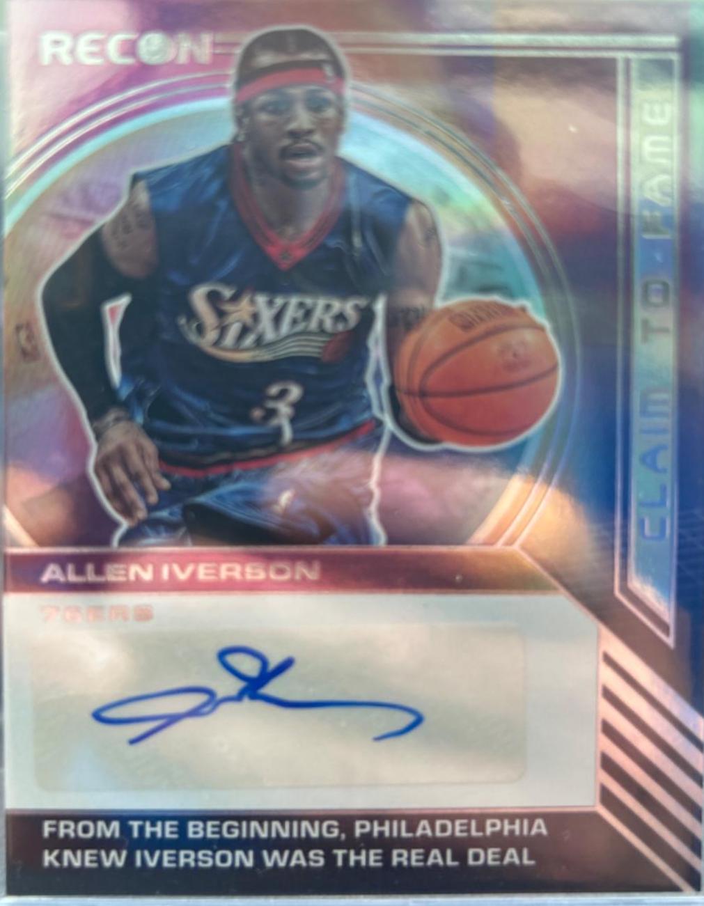Allen Iverson #CFS-AIV Basketball Cards 2022 Panini Recon Claim to Fame Signatures
