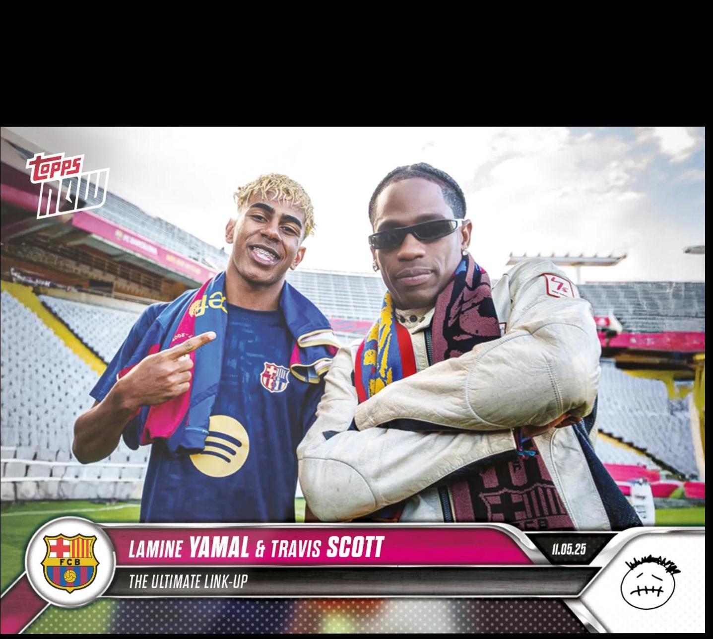 Lamine Yamal / Travis Scott #1 Soccer Cards 2025 Topps Now