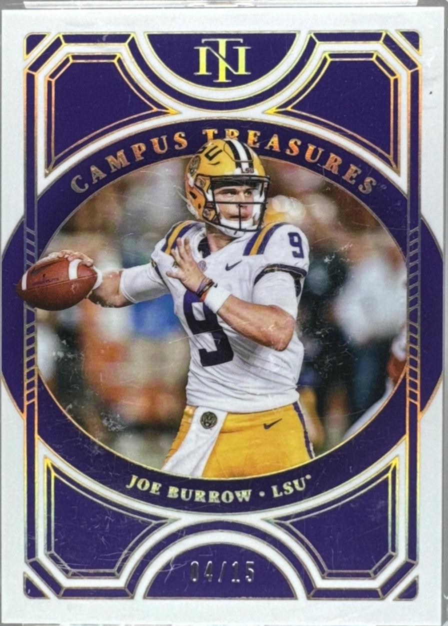 Joe Burrow #28 2025 Panini National Treasures Collegiate Football Campus Treasures