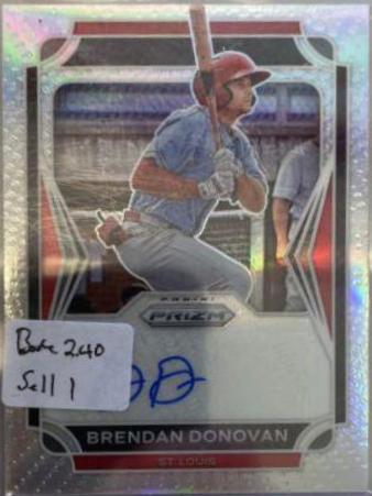 Brendan Donovan #6 Baseball Cards 2021 Panini Prizm Draft Picks Autographs