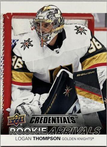 Logan Thompson #RA-28 Hockey Cards 2021 Upper Deck Credentials Rookie Arrivals