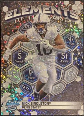 Nick Singleton #ETG-13 Football Cards 2023 Bowman's Best University Elements of the Game