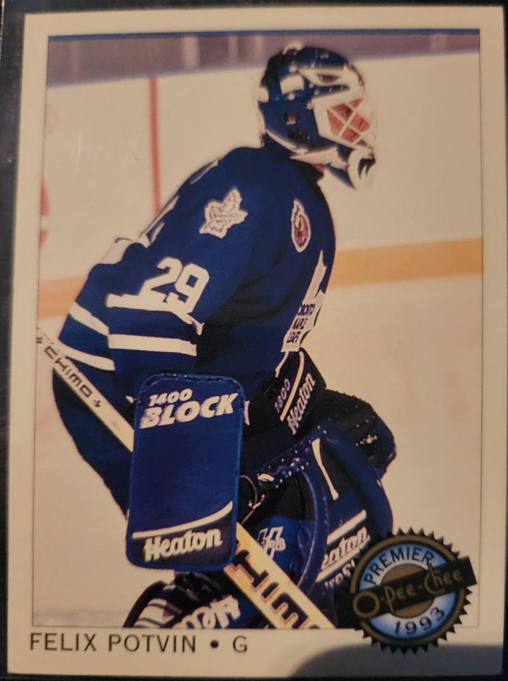 Felix Potvin #114 Hockey Cards 1993 O-Pee-Chee Premier