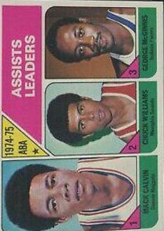 ABA Assists Leaders: Calvin, Williams, McGinnis #226 Basketball Cards 1975 Topps