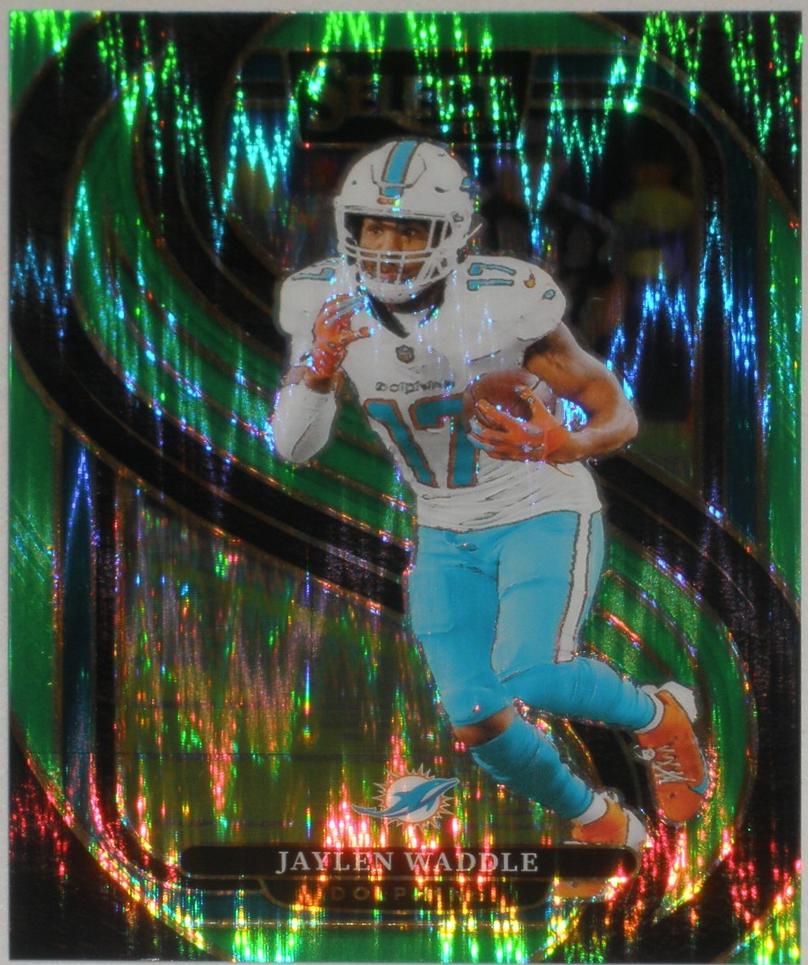 Jaylen Waddle [Neon Green Prizm Shock] #168 Prices | 2024 Panini