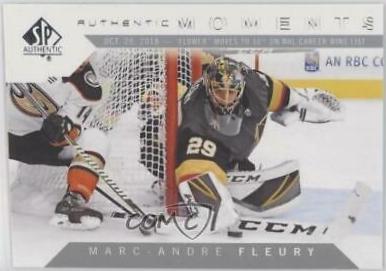 Marc-Andre Fleury - 10/20/18 408th Win #113 2018-19 SP Authentic Hockey